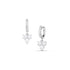 diamond cluster drop earring on diamond-faced huggie hoop, in 18k white gold <span class='visuallyhidden'>Call, text 323-404-2959 for shop help.</span>